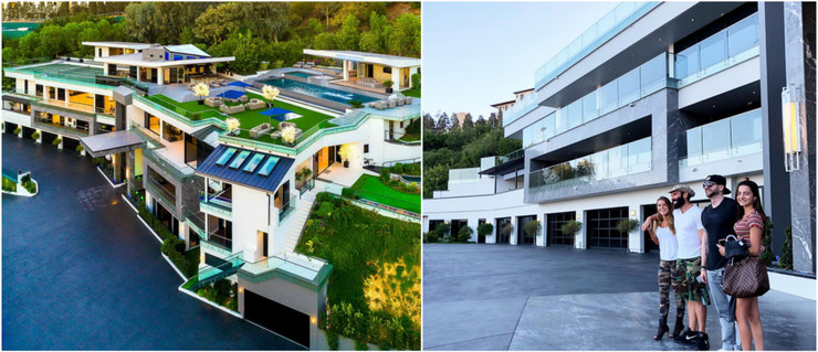 Dan Bilzerian manoir à Bel Air piscine copines
